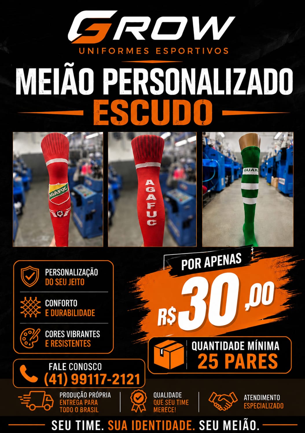 Meião Personalizado Escuro 